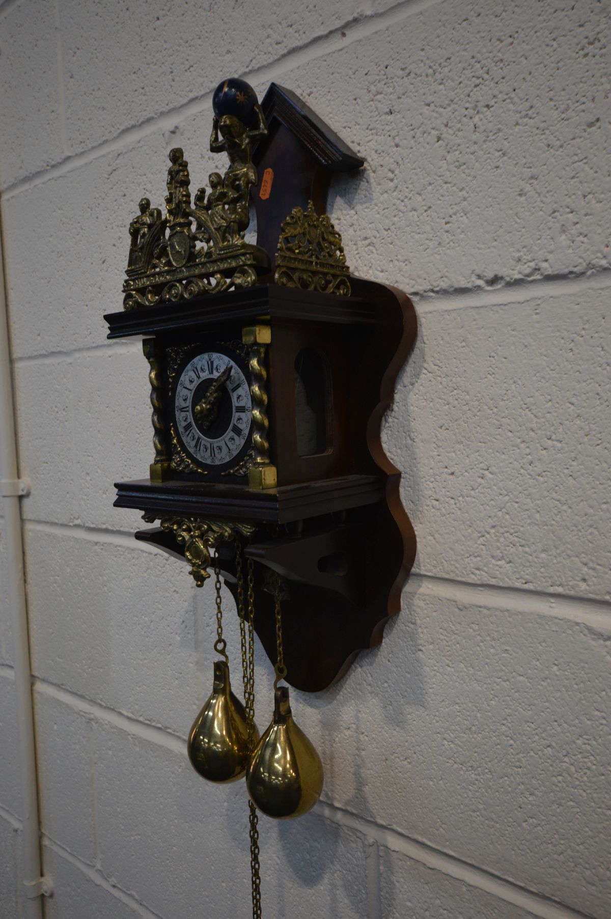 A DUTCH ZAANDAM WALL CLOCK, with a weight driven bell striking movement (two weights) - Image 3 of 3