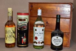 ALCOHOL, four bottles comprising one Glen Deveron Highland Single Malt distilled by William Lawson