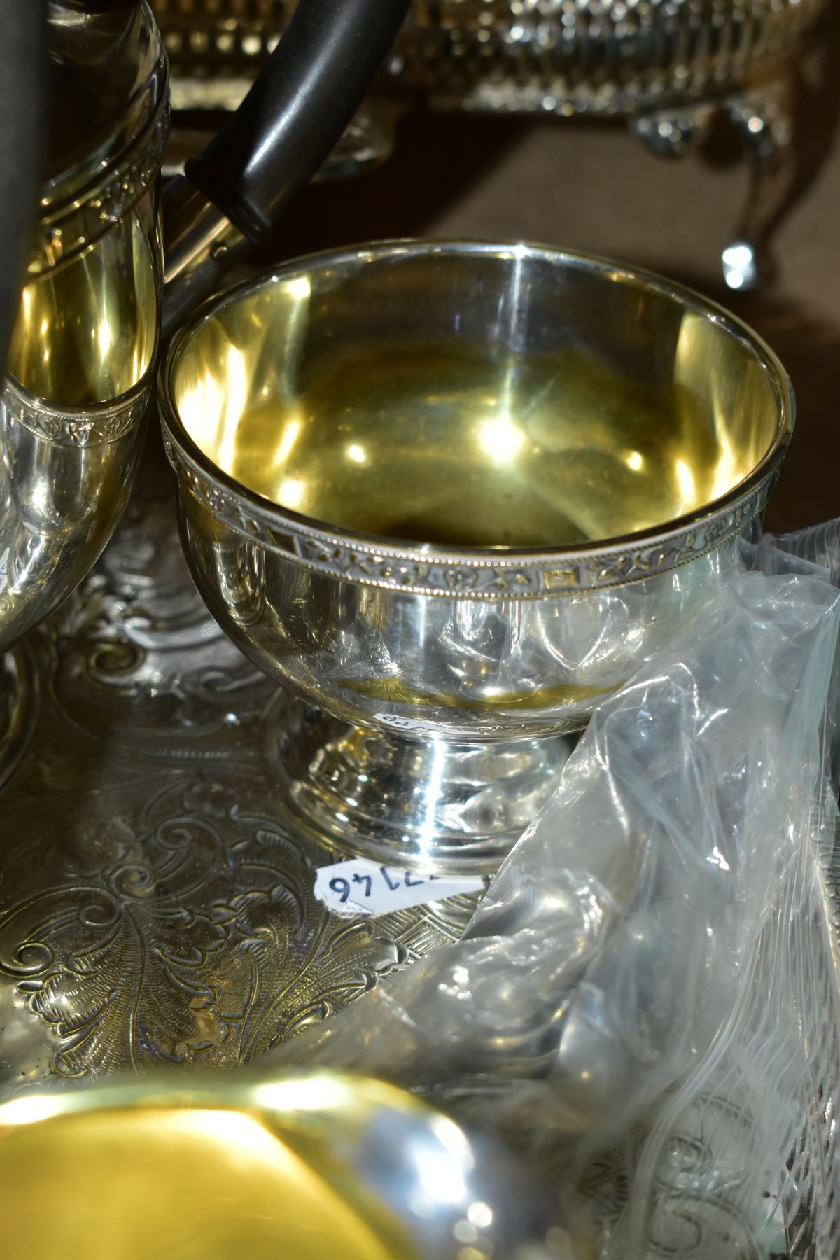 SILVER PLATED WARES, ETC, to include a Georgian style hot water jug with matching sugar bowl and - Image 6 of 7