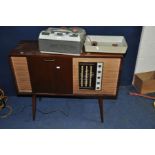 AN EKCO SRG 412 VINTAGE VALVE STEREOGRAM in walnut case, tapered legs and Garrard SP25Mk5