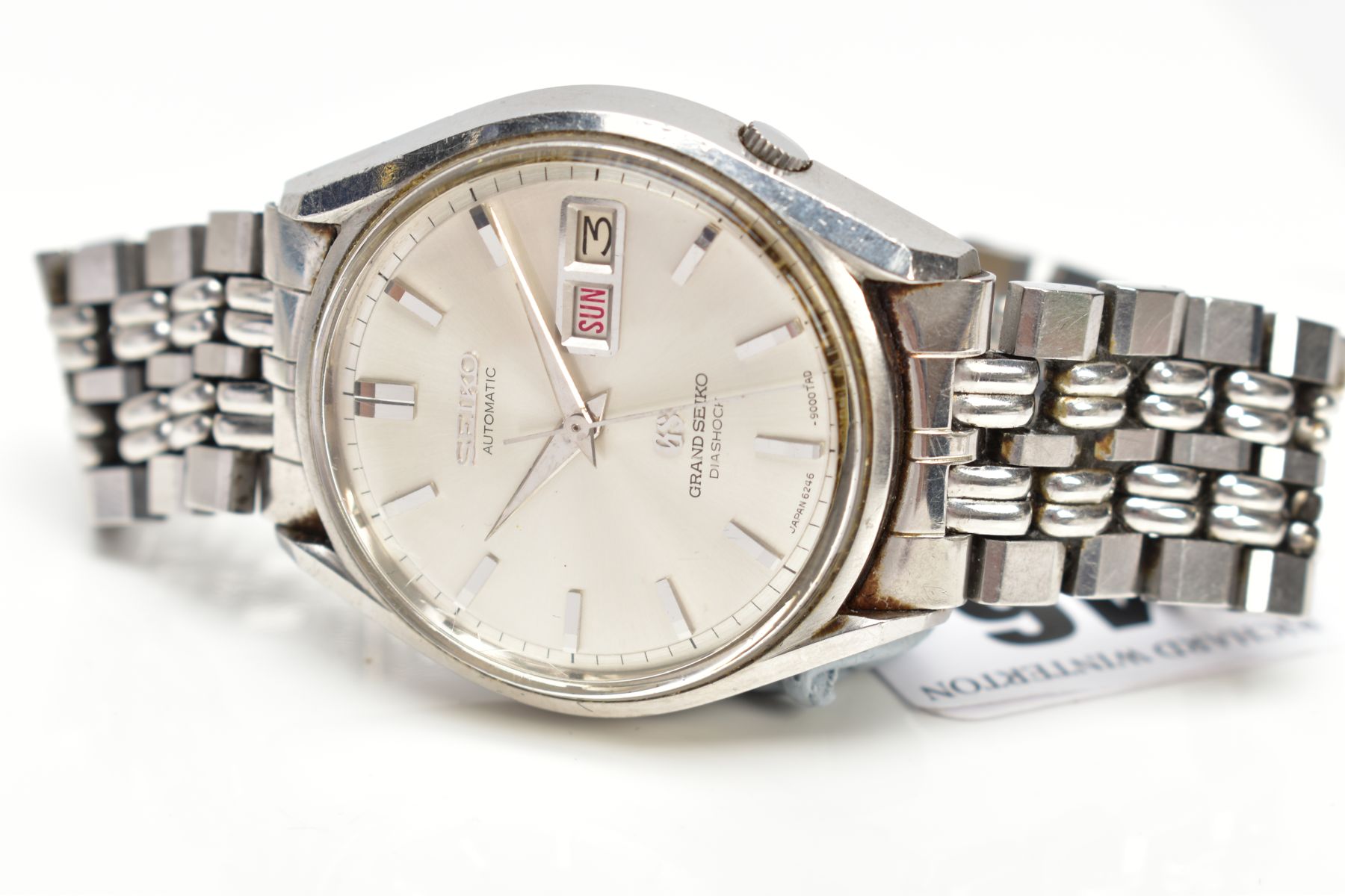 A GENTS SEIKO AUTOMATIC WRISTWATCH, round silver dial signed 'Seiko Automatic, grand Seiko - Image 5 of 7