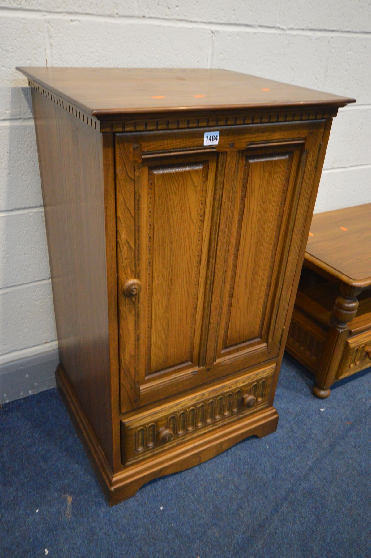 AN ERCOL GOLDEN DAWN HI FI CABINET, with a single drawer, width 56cm x depth 49cm x height 97cm - Image 2 of 3