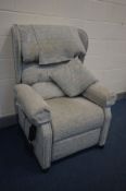 A CHESHIRE AWAY UPHOLSTERED ELECTRIC RISE AND RECLINE ARMCHAIR (PAT pass and working) (minor