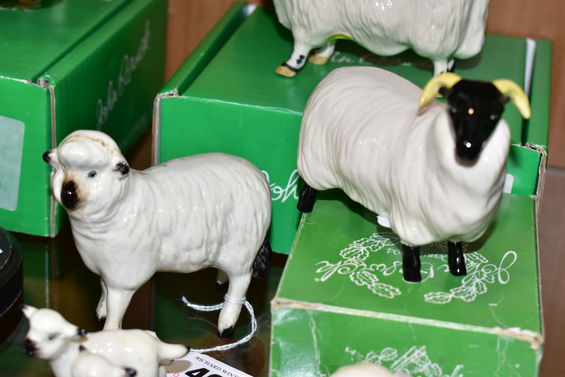 SIX BESWICK SHEEP, comprising sheep No 935, two lambs No 937 and 938, boxed Black Faced Sheep No - Image 3 of 5