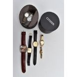 A SELECTION OF LADIES WRISTWATCHES, to include two gold-plated 'Rotary' watches each fitted with