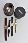 A SELECTION OF LADIES WRISTWATCHES, to include two gold-plated 'Rotary' watches each fitted with