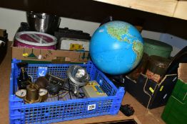 A MIXED LOT OF SUNDRY ITEMS, ETC, to include an illuminated globe, height approximately 37cm,