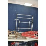 TWO PAIRS OF CAR RAMPS and a vintage Mini Clubman roof rack width 110cm between fixings but