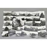 A QUANTITY OF BLACK AND WHITE POSTCARD SIZE STEAM LOCOMOTIVE PHOTOGRAPHS, majority feature B.R.
