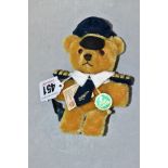 A HERMANN LIMITED EDITION CONCORDE PIN BEAR, golden mohair with suede and leather cap, epaulettes,