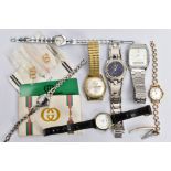 SEVEN ASSORTED WRISTWATCHES, to include a gents gold-plated 'Avia' seventeen jewel wristwatch (