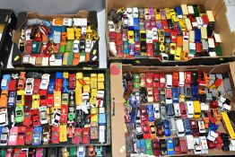 A QUANTITY OF UNBOXED AND ASSORTED PLAYWORN DIECAST VEHICLES, to include Matchbox, Husky, Corgi