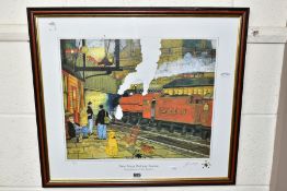 RON 'SMUDGE' SMITH (BRITISH 20TH CENTURY) 'NEW STREET STATION' a limited edition print of