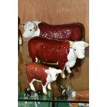 BESWICK HEREFORD CATTLE, comprising Bull Ch of Champions No 1363B, Hereford Cow Ch of Champions No