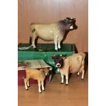 BESWICK JERSEY CATTLE, comprising boxed Bull Ch. Dunsley Coy Boy No.1422, Cow Ch. Newton Tinkle No.