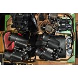 SEVEN PAIRS OF BINOCULARS, comprising Busnell National Audubon Society 10x42, Antoria Paris 8x30,