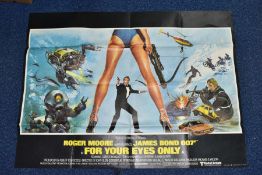 JAMES BOND FOR YOUR EYES ONLY, British Quad film poster, printed in England by Lonsdale &