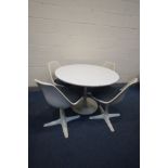 MAURICE BURKE FOR ARKANA, a 1960's tulip circular dining table, diameter 106cm x height 72cm and