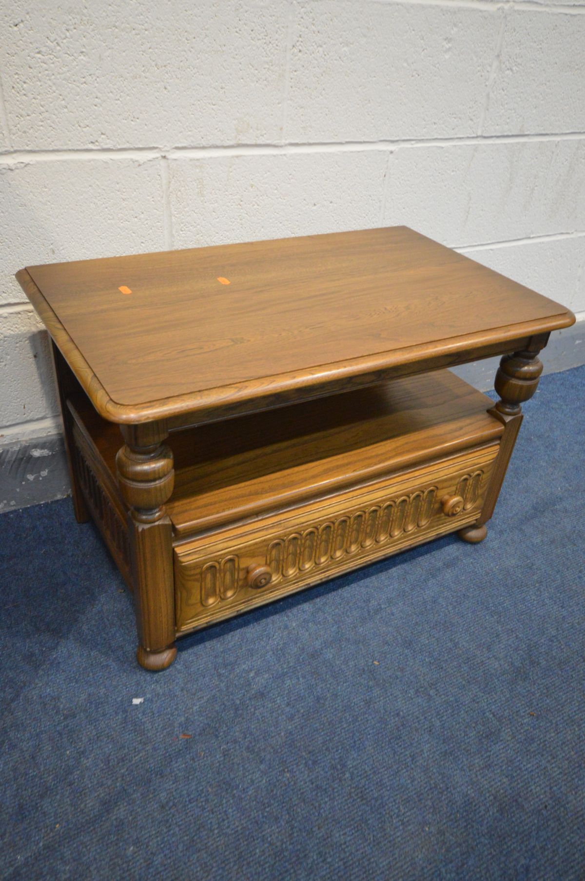 AN ERCOL GOLDEN DAWN HI FI CABINET, with a single drawer, width 56cm x depth 49cm x height 97cm - Image 3 of 3