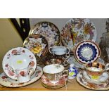 A GROUP OF ASSORTED ROYAL CROWN DERBY PLATES, CUPS, SAUCERS, etc, including five assorted 19th and