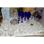 VARIOUS CUT AND COLOLURED GLASSWARES, to include a boxed Sophie Conran for Portmerion decanter,