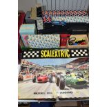 A BOXES SCALEXTRIC MODEL MOTOR RACING SET, No. 31, not complete but with two cars BRM, No. C72 and