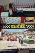 A BOXES SCALEXTRIC MODEL MOTOR RACING SET, No. 31, not complete but with two cars BRM, No. C72 and