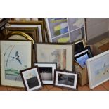 PAINTINGS AND PRINTS etc, to include a watercolour of a Swallow by Raymond Stanger, framed,