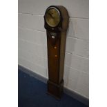 AN OAK GRANDDAUGHTER CLOCK, height 141cm