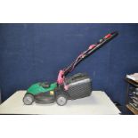 A QUALCAST M2E1232M RM32 ELECTRIC LAWN MOWER with 32cm cut and grass box ( PAT pass and working)