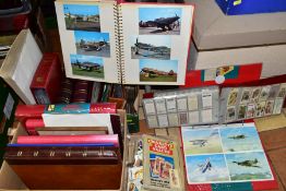 EPHEMERA, a collection of cigarette cards, postcards and photographs in albums and loose, the