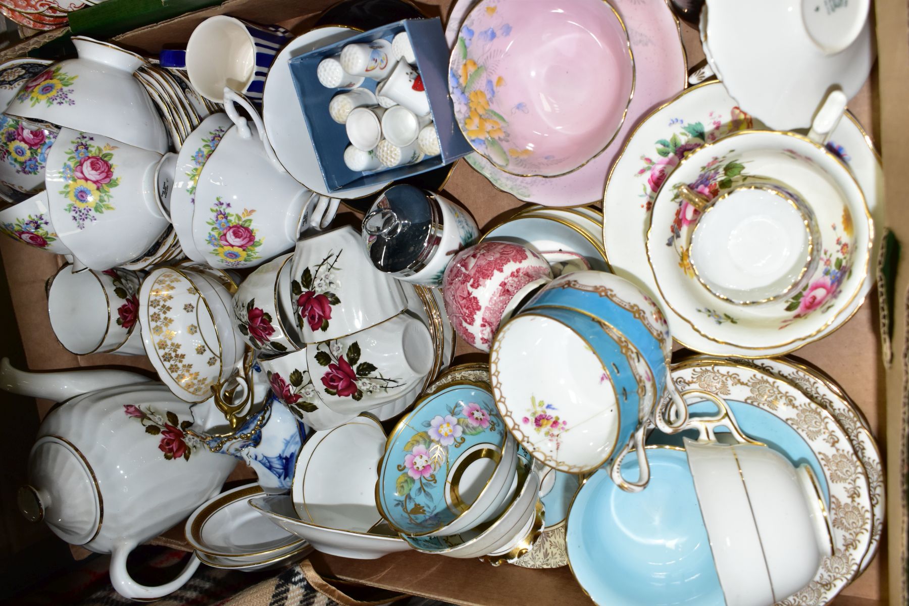 FOUR BOXES OF TEAWARES, VASES, ORNAMENTS, ETC, to include Spode 'Cutie-Kitten' cup and saucer and - Image 4 of 12