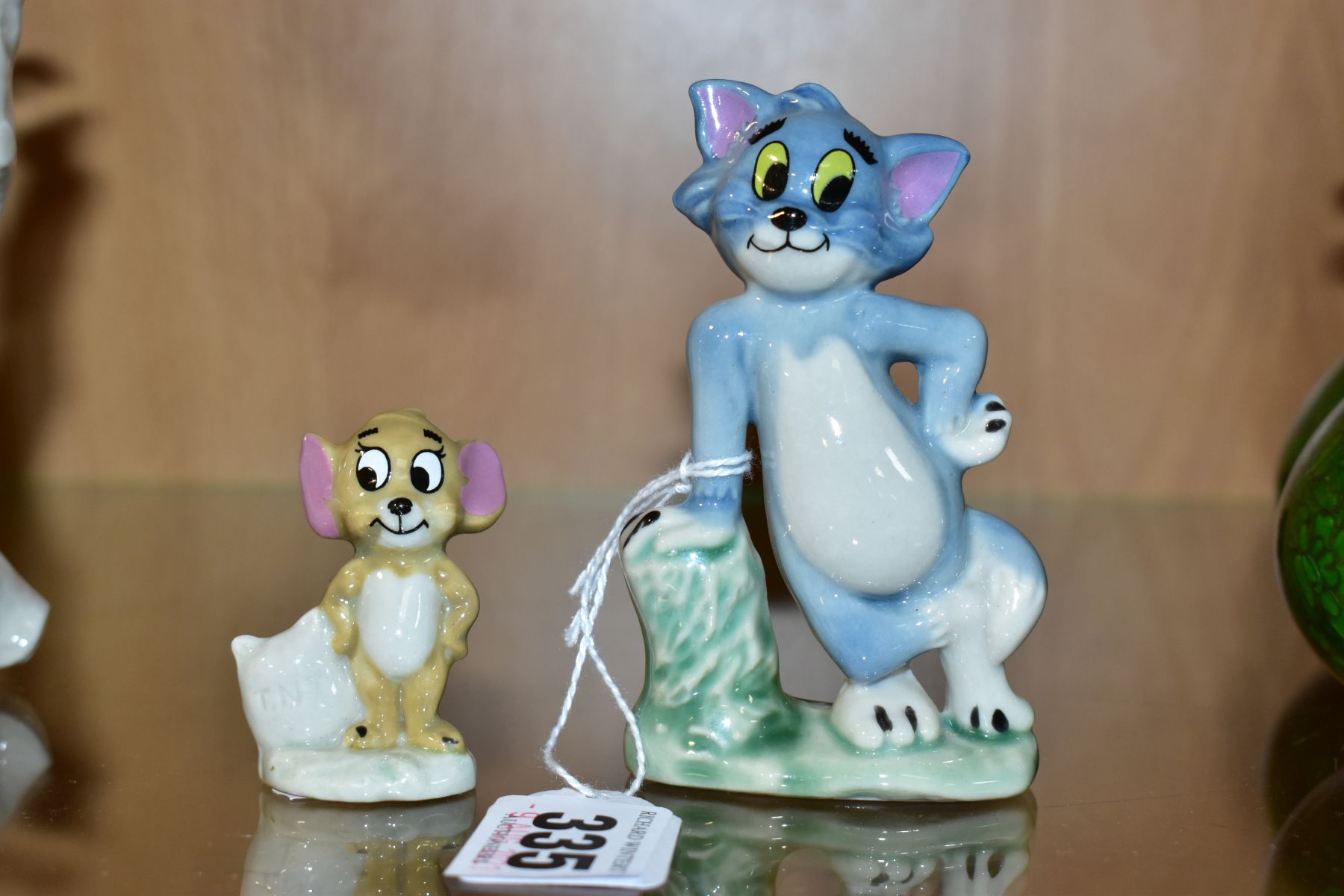 WADE TOM AND JERRY, style one, length of Tom 9cm (2) (Condition:- Jerry has glaze missing back of