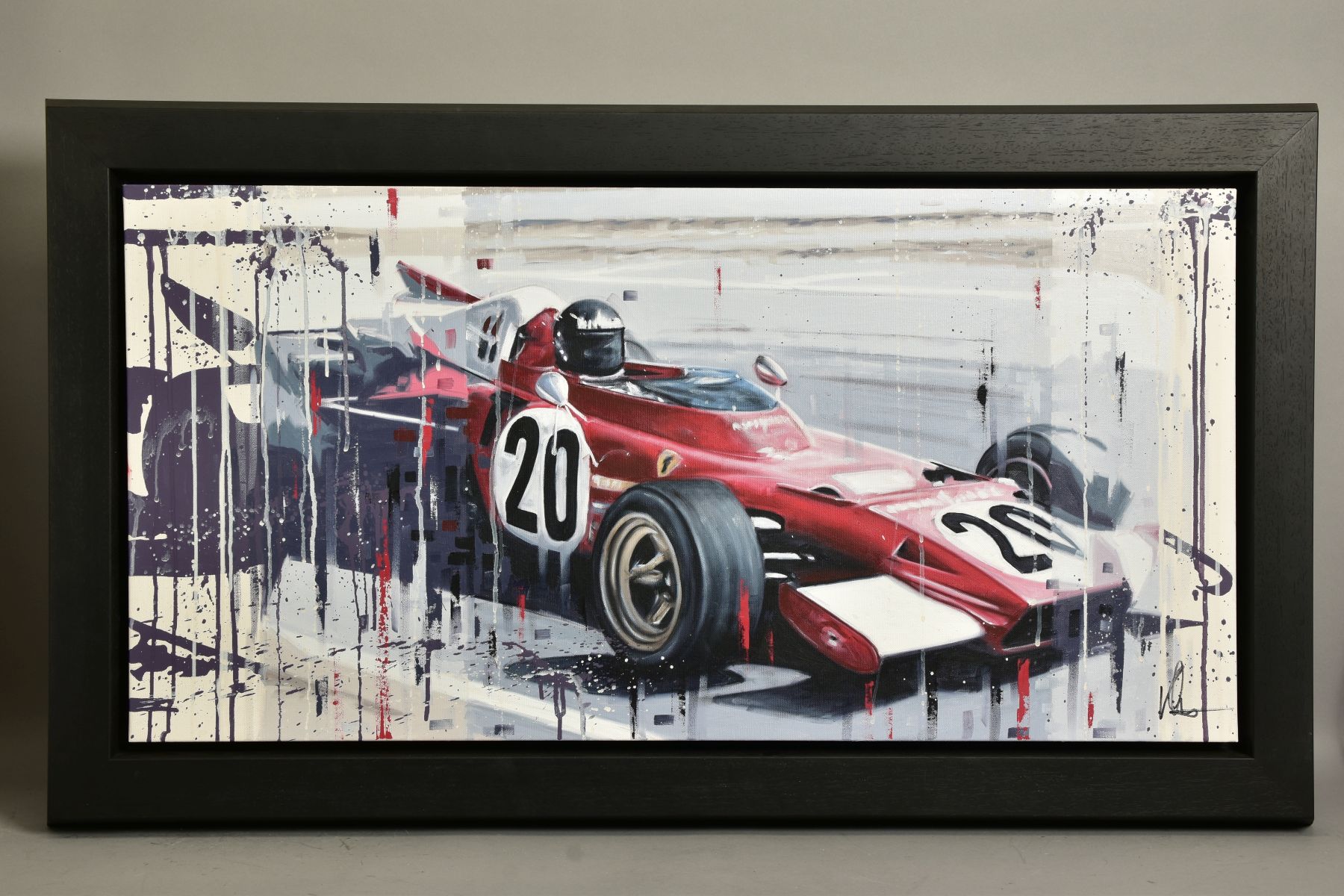 KRIS HARDY (BRITISH 1978) 'FERRARI FI II', a study of a racing Ferrari 321B2, signed bottom right,