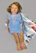 A CHAD VALLEY PRINCESS ELIZABETH DOLL, pressed felt head, painted features, blue glass eyes,