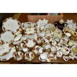 ROYAL ALBERT 'OLD COUNTRY ROSES' DINNER/TEA WARES, NOVELTY TEAPOTS AND TRINKETS, comprising two