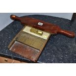 A VICTORIAN S. MAW & SON CHEMISTS PILL ROLLER, of brass and mahogany construction, together with a