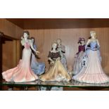 SIX COALPORT BISQUE AGE OF ELEGANCE LADY FIGURES, comprising 'Sweet Surprise Figurine of the Year