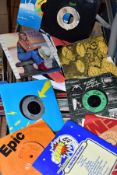 A TRAY CONTAINING OVER TWO HUNDRED AND FIFTY 7in SINGLES including Pickety Witch, The Beatles, The