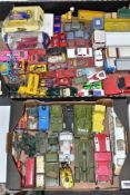 A QUANTITY OF UNBOXED AND ASSORTED PLAYWORN DIECAST VEHICLES, Dinky, Corgi, Matchbox, Britains