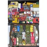 A QUANTITY OF UNBOXED AND ASSORTED PLAYWORN DIECAST VEHICLES, Dinky, Corgi, Matchbox, Britains