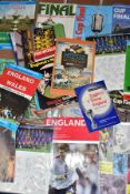 A BOX OF FOOTBALL EPHEMERA, to include assorted F.A League Cup Final, England International