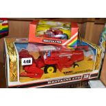 A BOXED BRITAINS MASSEY FERGUSON 760 COMBINE HARVESTER, No. 9570, with a boxed Britains Seed