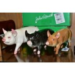 THREE BOXED BESWICK RARE BREED PIGS, comprising Tamworth Sow No 4114, Middlewhite Boar No 4117 and