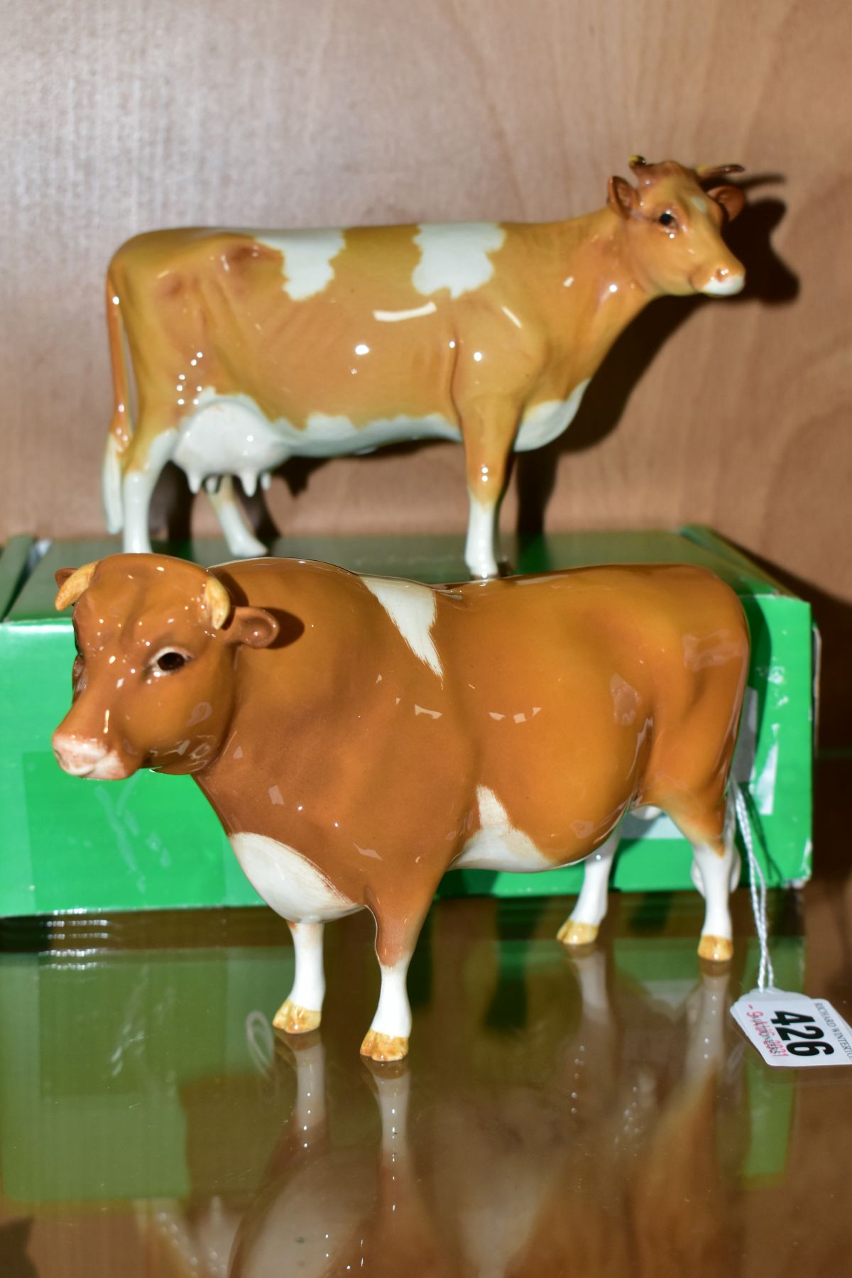 BESWICK GUERNSEY CATTLE, comprising Bull Ch. Sabrina's Sir Richmond 14th, No.1451 two Guernsey Cows, - Image 4 of 6