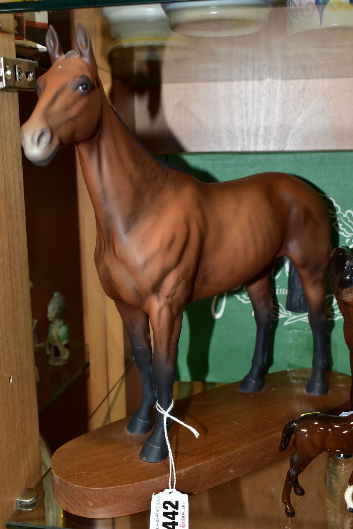 THREE BESWICK HORSES, comprising connoisseur horse 'Arkle' No.2065, on wooden plinth (missing - Image 4 of 6