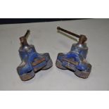 TWO VINTAGE MARPLES MFC153 FLOOR BOARD CLAMPS overpainted silver, some rust showing through, some