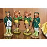 FOUR BESWICK FOX CHARACTER FIGURES, comprising two ECF1 'Huntsman Fox' and two 'The Sporting