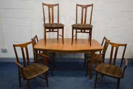 A BEITHCRAFT TEAK EXTENDING DINING TABLE with a single foldout leaf, width 152cm x depth 98cm x