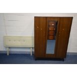 A G PLAN LIBRENZA AFROMOSIA TEAK THREE DOOR WARDROBE, width 122cm x depth 55cm x height 168cm and